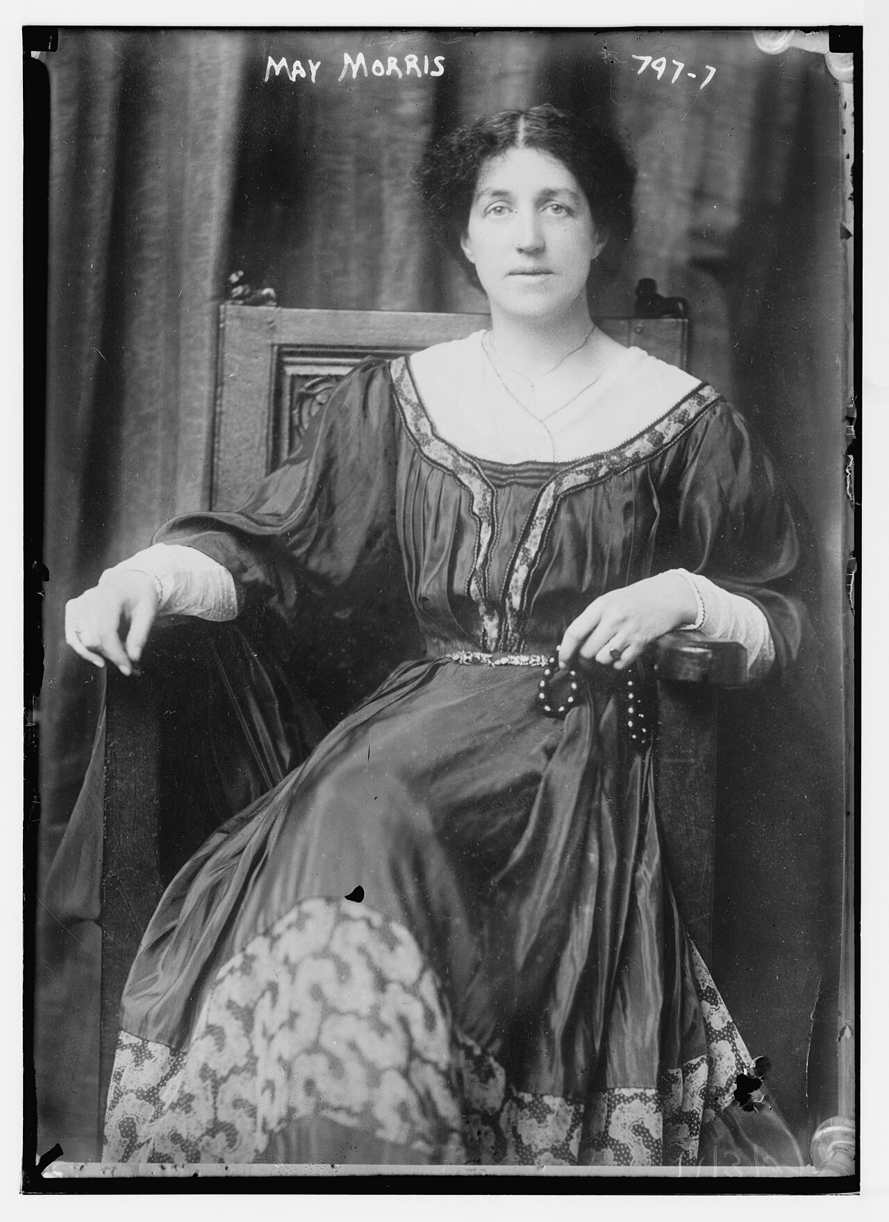 May Morris, seated, photographed for the Bain News Service