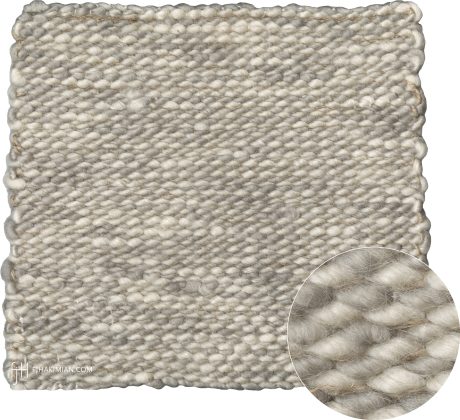 Mohair Rug carpet, South Africa, circa 2018, ref SW-Two Toned Mohair-White/Grey with Jute
