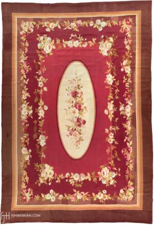 Aubusson carpet, France, circa 1870, 12'3" x 8'3", ref 02029
