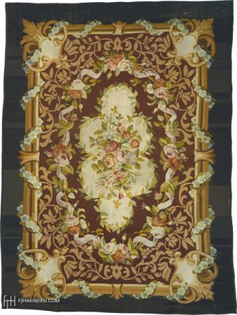 Aubusson carpet, France, circa 1860, 12'6" x 9'1", ref 02043