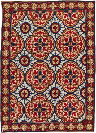 Needlepoint carpet, France, circa 1900, 7'5" x 5'5", ref 02134