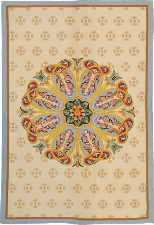 Needlepoint carpet, France, circa 1900, 6'7" x 4'5", ref 02160