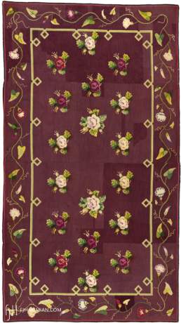 Needlepoint carpet, France, 19th Century, 7'4" x 4'1", ref 02161
