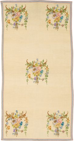 Needlepoint carpet, France, circa 1900, 7'5" x 3'9", ref 02169