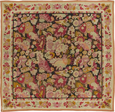 Aubusson carpet, France, circa 1870, 6'7" x 6'2", ref 02228