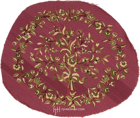 Needlepoint carpet, France, circa 1930, 2'4" x 2'0", ref 02387