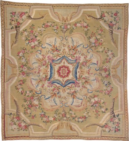 AUBUSSON carpet, France, circa 1770, 20'4" x 18'7", ref 02461
