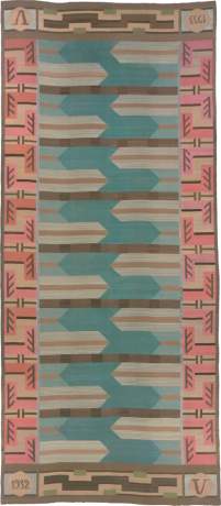 Finnish Flat Weave, Swedish Flatweave carpet, Finland, 1932-1933, 26'7" x 14'8", ref 02748