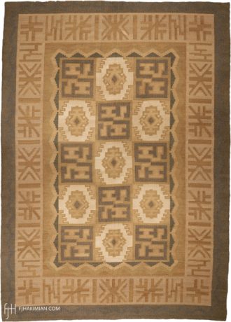 SWEDISH FLAT WEAVE carpet, Sweden, circa 1970, 11'6" x 8'5", ref 02837