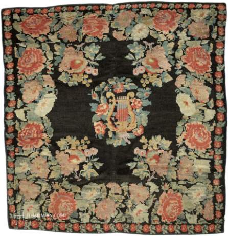 UKRAINIAN carpet, Ukraine, circa 1900, 5'9" x 5'6", ref 03013
