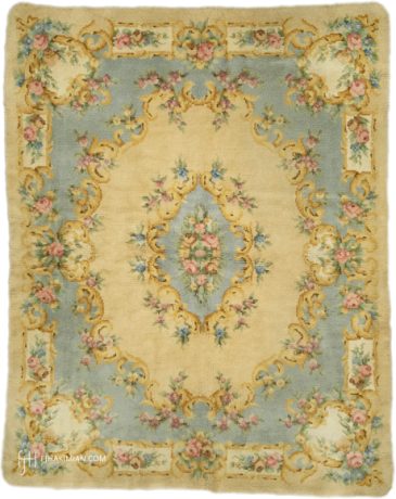 SAVONNERIE carpet, Spain, circa 1950, 8'1" x 6'5", ref 03102