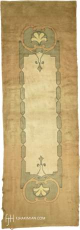 Arts & Crafts carpet, France, circa 1910, 11'11" x 4'0", ref 03142