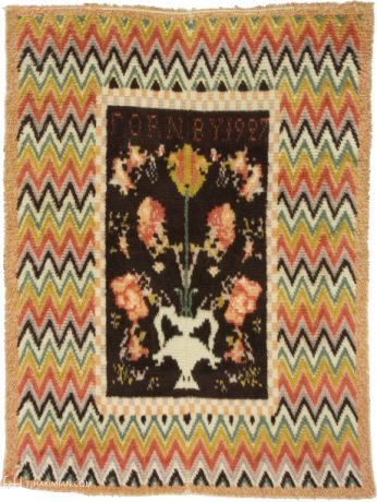 Swedish Rya carpet, Sweden, circa 1927, 7'3" x 5'5", ref 03451