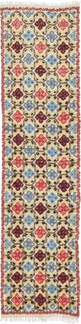 Swedish Relief Pile Runner, Swedish Flatweave carpet, Sweden, Mid 20th Century, 12'5" x 3'5", ref 03465