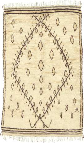 Beni Ourain, Berber carpet, Morocco, Mid 20th Century, 6'4" x 3'9", ref 15326