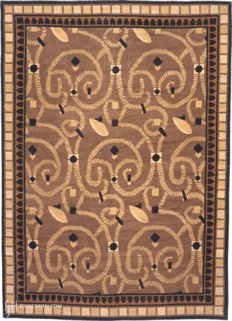FOOTBALL SAVONNERIE carpet, 14'0" x 9'10", ref 16003