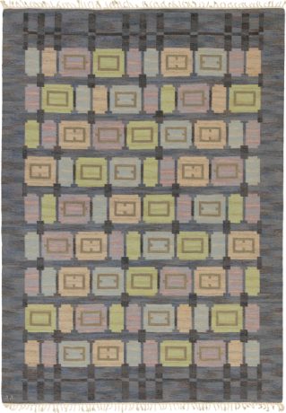 Swedish Flat Weave carpet, Sweden, circa 1960, 11'7" x 8'3", ref 22054