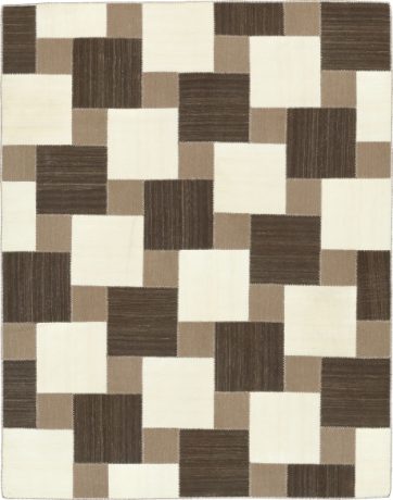 Vintage Kilim Composition carpet, Persia, circa 1940, 8'9" x 6'10", ref 23177
