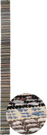 Swedish Rag Rug, Swedish Inspired carpet, Sweden, circa 1950, 27'6" x 1'10", ref 23428