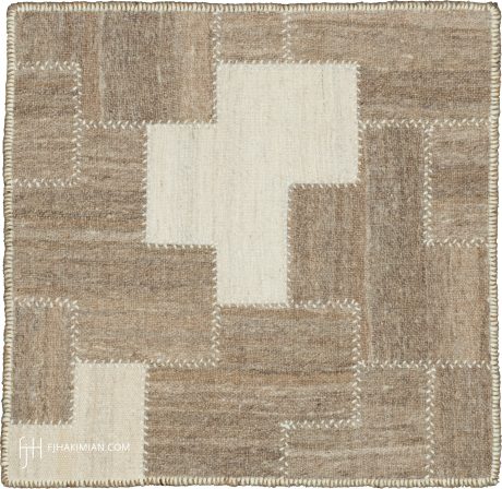 VINTAGE KILIM COMPOSITION carpet, Persia, circa 1940, 2'0" x 2'0", ref 37589
