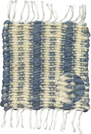 Mohair Carpet, South Africa, ref CS-Mohair Ribbed-Blue Chalk