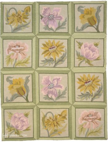 Needlepoint carpet, USA, circa 1950, 5'1" x 3'10", ref 02853