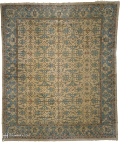 Oushak carpet, Turkey, circa 1920, 14'4" x 11'11", ref 04013