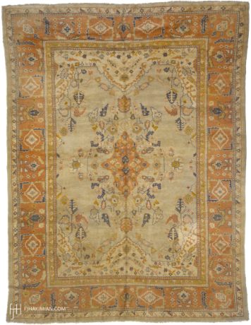 Oushak carpet, Turkey, circa 1910, 13'0" x 10'1", ref 04037