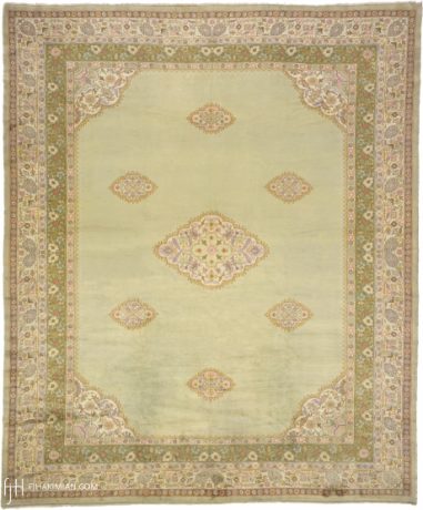Oushak carpet, Turkey, circa 1910, 13'8" x 11'4", ref 04082