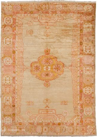 Oushak carpet, Turkey, circa 1890, 10'4" x 7'4", ref 04146
