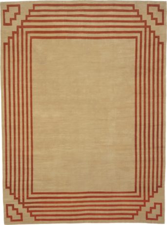Deco Border, Art Deco carpet, Nepal, 21st Century, 13'8" x 9'11", ref 16035