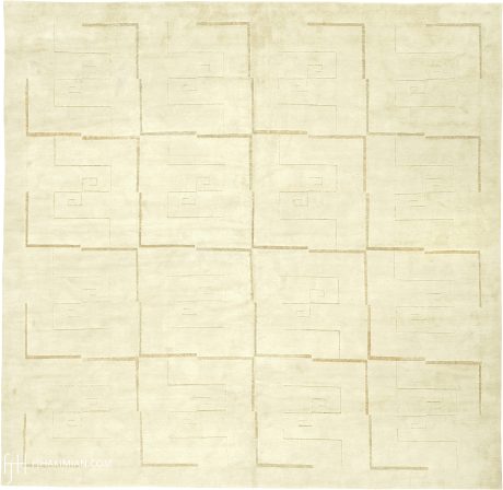 Maiandros, Art Deco carpet, Nepal, circa 2006, 11'11" x 11'10", ref 16906