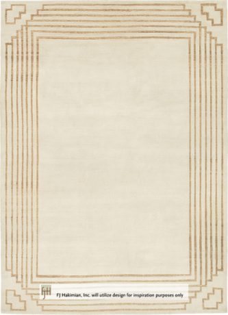 Deco Border, Art Deco carpet, Nepal, 21st Century, 13'10" x 10'1", ref 16944