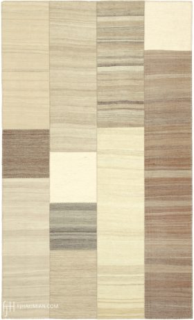 VINTAGE KILIM COMPOSITION carpet, Persia, circa 1940, 7'0" x 4'2", ref 27420