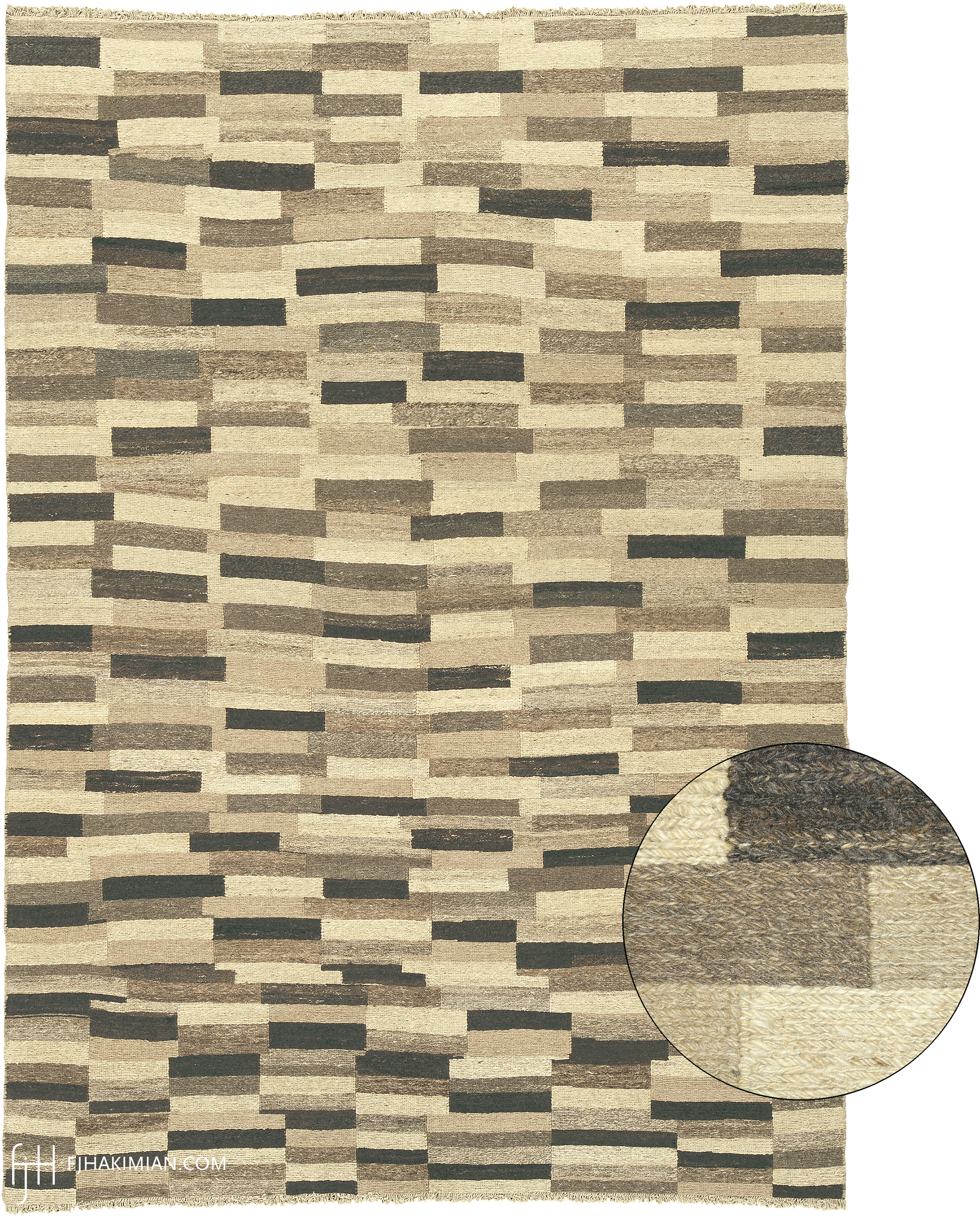 Soumak Bricks Design | Custom Soumak Undyed Wool Carpet | FJ Hakimian | Carpet Gallery in NY