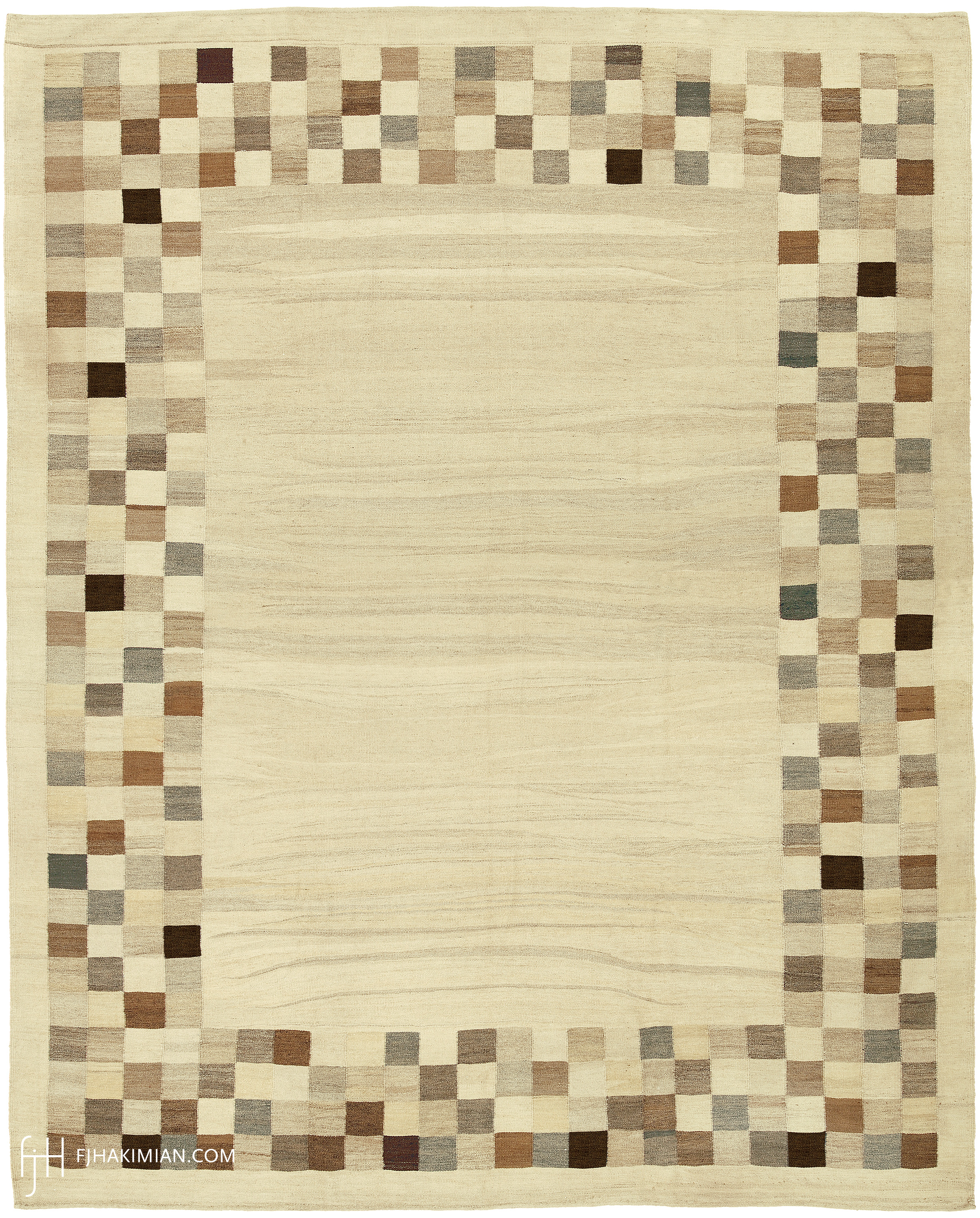 Kilim Design | Custom Soumak Carpet | Chequerboard border | Ref #16243 | FJ Hakimian | Carpet Gallery in NY