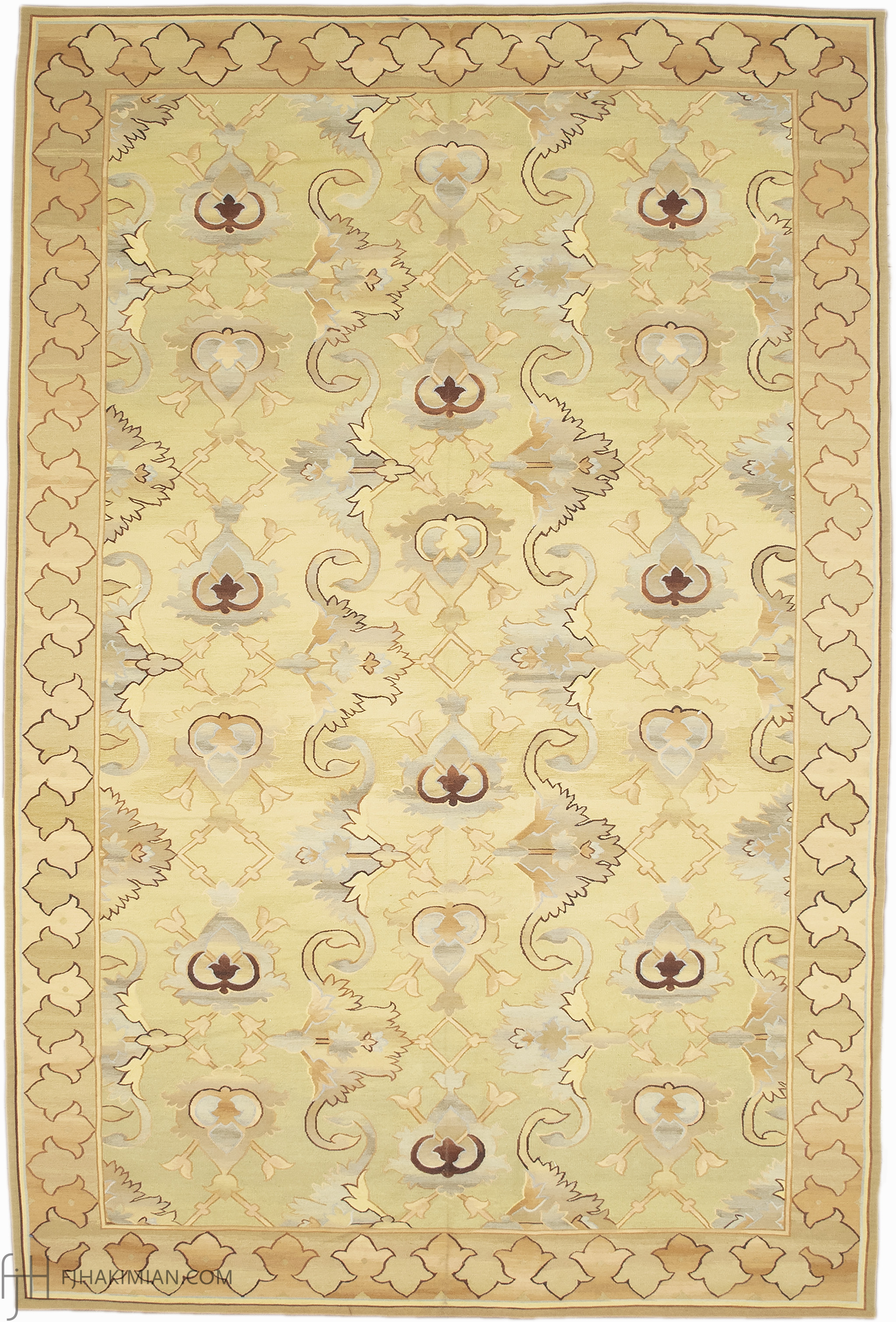 Sea Green Aubusson Rug | Custom Traditional Design Carpet | FJ Hakimian | Carpet Gallery in NYC