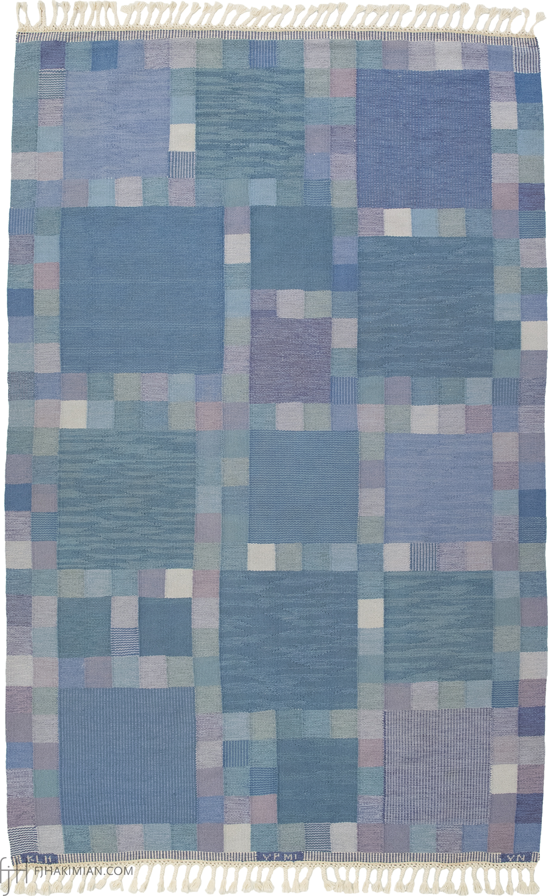 Mid-20th-Century Swedish Flatweave Signed KLH VPMI VN, by Viveka Nigren | FJ Hakimian | Carpet Gallery in NYC