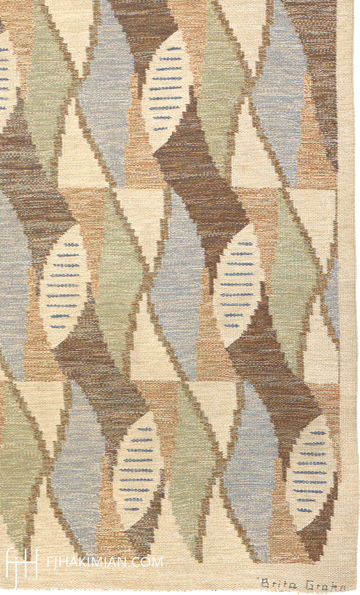 Swedish Flat Weave Rug #02783 | FJ Hakimian