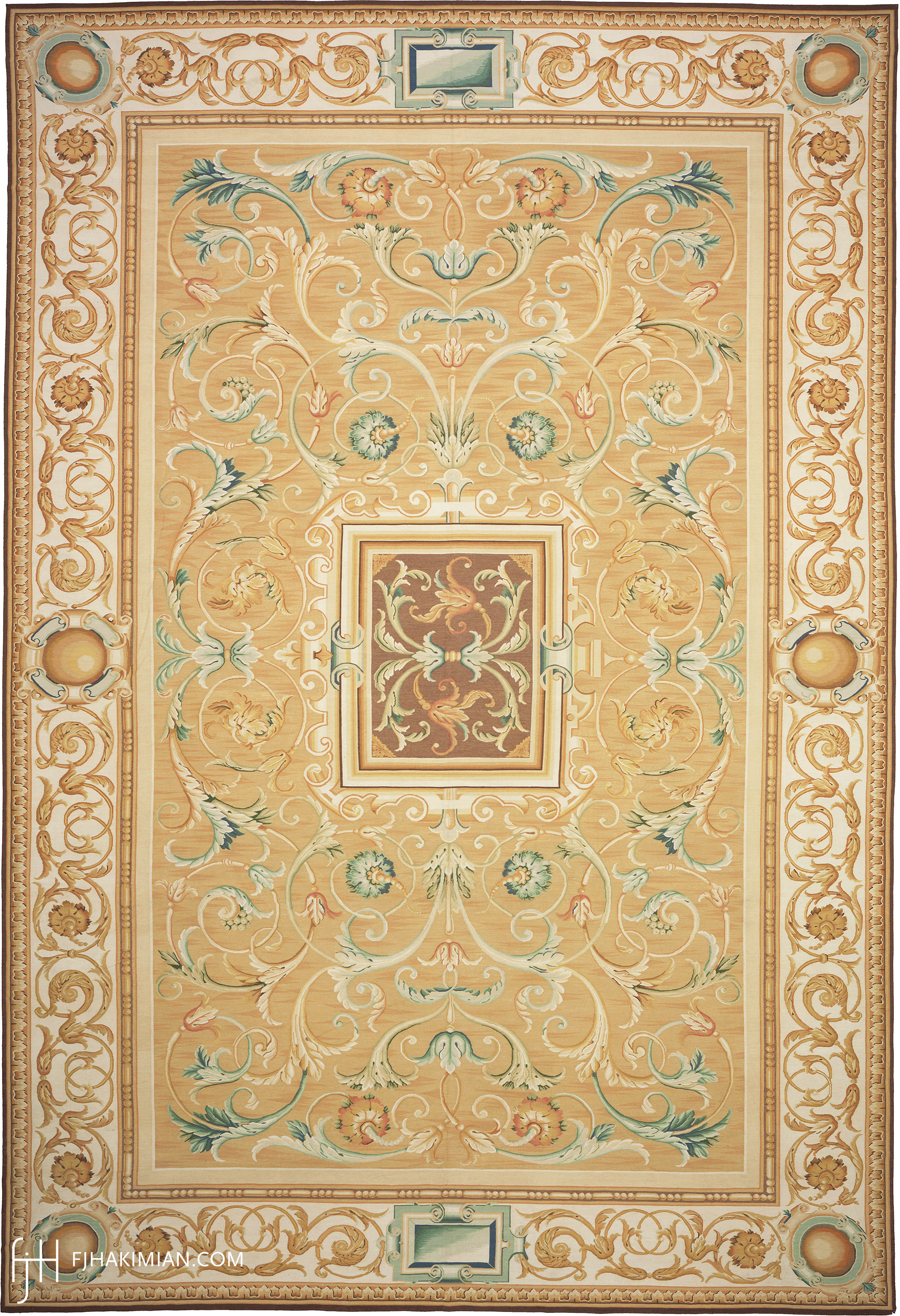 Acanthus Medalion Design | Custom Traditional Flat Weave Carpet | FJ Hakimian | Carpet Gallery in NY