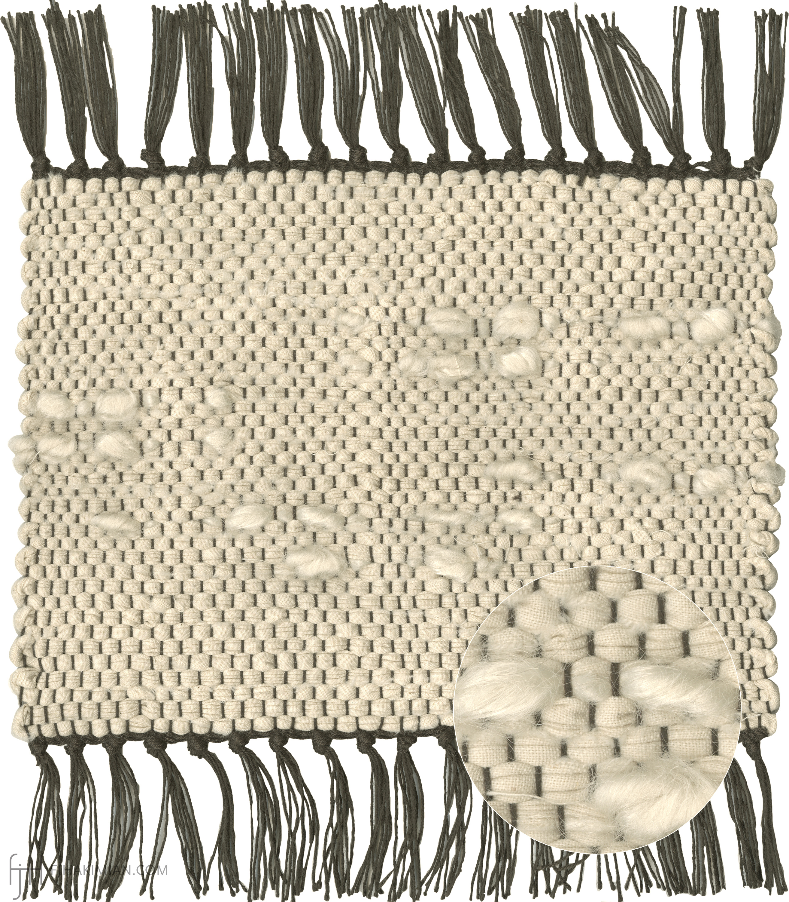 CS-Cotton Flat Pile with Pattern Mohair Natural Color Peddle | FJ Hakimian