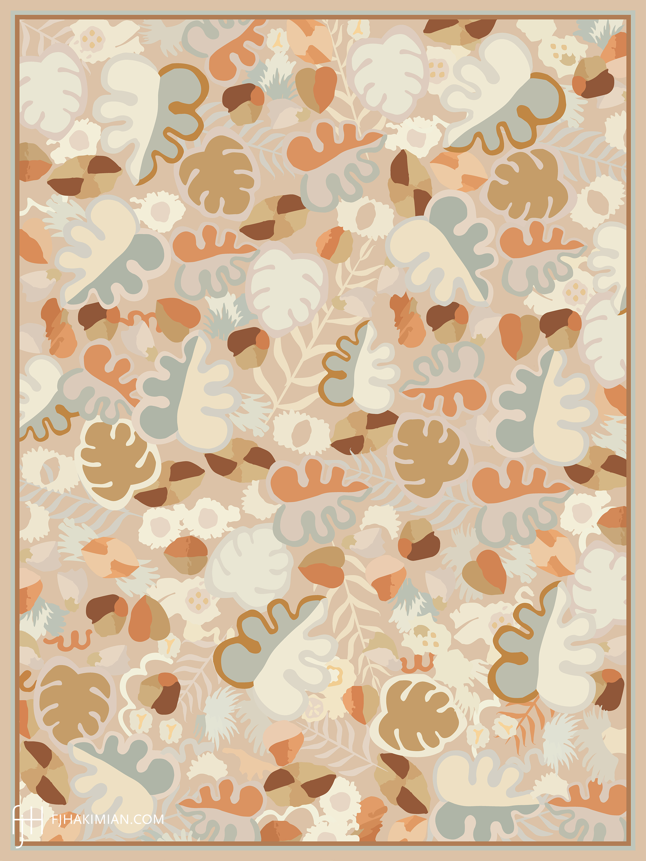 Deco Foliage Design | Custom Modern Carpets | FJ Hakimian | Carpet Gallery in NY